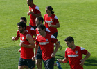 temporada 13/14. Entrenamiento en la Ciudad deportiva de Majadahonda. Titulares corriendo durante el entrenamiento
