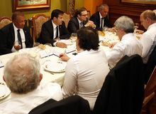 temporada 13/14. Comida de directivas Atl&eacute;tico-M&aacute;laga. Combarro