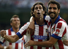 Temporada 14-15. Jornada 3. Real Madrid-Atlético de Madrid. Tiago celebra su gol con Raúl García.
