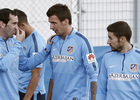 Entrenamiento de tarde en la Ciudad Deportiva de Majadahonda. Mandzukic entrenó con la fractura de nariz.