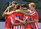 Los jugadores del Atlético celebran uno de los goles ante el Torrejón