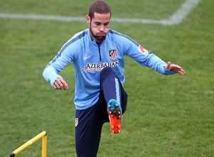 Temporada 14/15. Entrenamiento 15/10. Mario Suárez en uno de los ejercicios. Foto: Ángel Gutiérrez