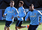 temporada 14/15. Entrenamiento en la ciudad deportiva de Majadahonda. Moyá corriendo durante el entrenamiento