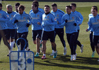 temporada 14/15. Entrenamiento en la ciudad deportiva de Majadahonda. Jugadores corriendo durante el entrenamiento