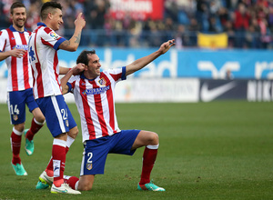 temporada 14/15. Partido Atlético de Madrid Levante. Godín celebrando su gol