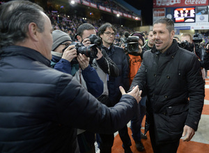 temporada 14/15. Partido Atlético Almería. Simeone durante el partido.