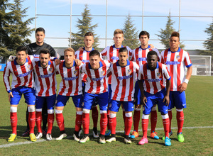 Once del Atlético B en el partido que ganó a la Real Sociedad B por 3-0 en Majadahonda