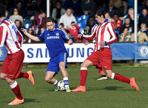 Cuartos de final Youth League. Chelsea-Atlético de Madrid. Momento del juego.