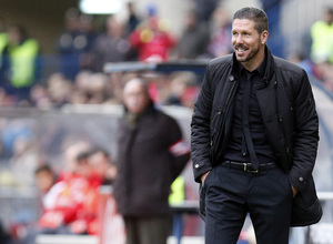 temporada 14/15. Partido Atlético de Madrid Getafe. Simeone durante el partido