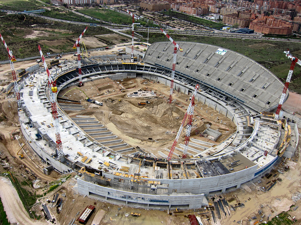 Строительство нового стадиона. Ла пейнета стадион. Madrid Estadio Civitas Metropolitano.