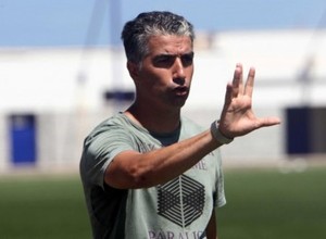 Víctor Afonso en un partido de Las Palmas Atlético