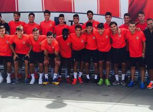 El Atlético de Madrid Juvenil DH tras golear al Nacional de Uruguay (5-0) en su primer amistoso