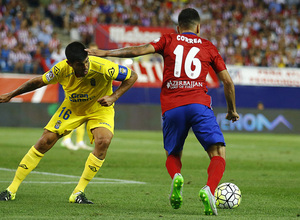 Ángel Correa en su debut en el Vicente Calderón.