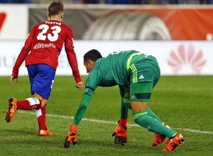 temporada 15/16. Partido Atlético de madrid Real madrid. Vietto  celebrando durante el partido