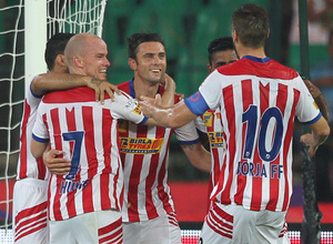 Kolkata celebra un gol en la Indian Super League
