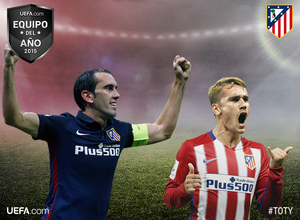 Griezmann y Godín, nominados al mejor once de 2015