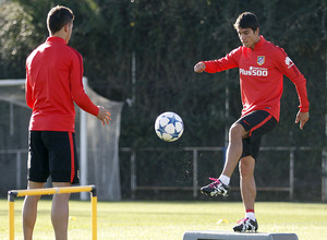 Entrenamiento en la ciudad deportiva de Majadahonda previo al partido ante el Benfica.