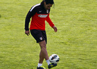 Temporada 12/13. Entrenamiento. Falcao hace toques con el balón durante el entrenamiento en la ciudad deportiva de Majadahonda
