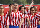 Temporada 15/16. Atlético Féminas Juvenil B celebra el campeonato liguero. 