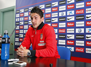 Temporada 12/13. Koke comparece en la sala de prensa de Majadahonda
