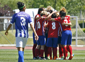 Temporada 15/16. Partido de cuartos de final de la Copa de la Reina entre el Atlético de Madrid Féminas y el Sporting de Huelva.