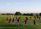 temporada 16/17. Entrenamiento en Los Ángeles de San Rafael. Equipo realizando ejercicios físicos durante el entrenamiento