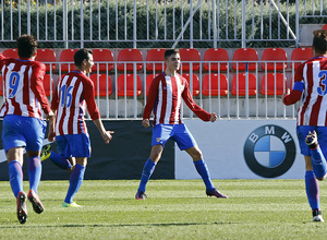 Temporada 16/17. Atlético de Madrid B - Atlético Pinto | Celebración Rubén