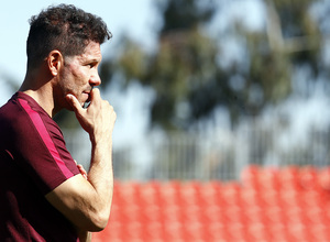 temporada 16/17. Entrenamiento en la ciudad deportiva Wanda. Simeone durante el entrenamiento