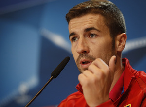 Temporada 16/17. Rueda de prensa de Gabi en el estadio Vicente Calderón