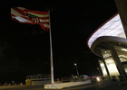 Bandera del Atlético de Madrid en el Wanda Metropolitano