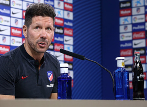 temporada 17/18. Rueda de prensa de Simeone en la ciudad deportiva Wanda. Simeone durante la rueda de prensa
