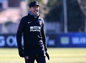 temporada 17/18. Entrenamiento en la ciudad deportiva Wanda. Simeone durante el entrenamiento.