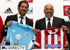 Pretemporada 2013-14. Rueda de prensa de Simeone y Diego Costa en Lima (Perú)