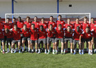 La plantilla del Atlético de Madrid Juvenil División de Honor posa en un entrenamiento de la pretemporada 13-14