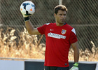 Temporada 13/14. Aranzubia en su primer entrenamiento con el Atlético en Majadahonda