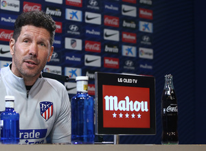 temporada 18/19. Rueda de prensa de Simeone en la ciudad deportiva Wanda. Simeone durante la rueda de prensa