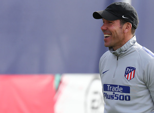 temporada 18/19. Entrenamiento en la ciudad deportiva Wanda. Simeone durante el entrenamiento