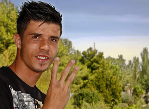 Héctor Hernández, delantero del Atlético de Madrid B, marcó tres goles frente al Getafe B