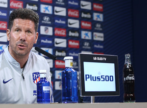 Temporada 18/19. Rueda de prensa de Simeone en la ciudad deportiva Wanda.