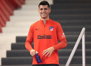 Temporada 19/20. Entrenamiento en el Wanda Metropolitano. Morata durante el entrenamiento