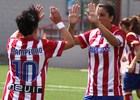 Temporada 2013-2014. Marta Carro y Amanda celebran un gol