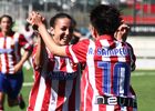 Temporada 2013-2014. Paula Serrano y Amanda celebran un gol