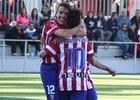 Temporada 2013-2014. Laura Ortega y Amanda celebran un gol
