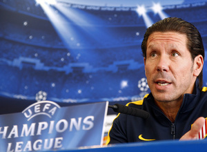 temporada 13/14.Rueda de prensa Champions. Estadio Vicente Calderón. Rueda de prensa de Simeone
