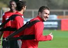 temporada 13/14. Entrenamiento en la Ciudad deportiva de Majadahonda. Gabi sonriendo durante el entrenamiento