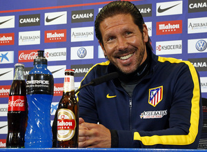 temporada 13/14. rueda de prensa de Simeone en el estadio Vicente Calderón