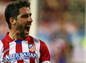temporada 13/14. Partido Atlético de Madrid - Valencia. Copa del Rey. Celebración Raúl García