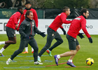 temporada 13/14. Entrenamiento en la Ciudad deportiva de Majadahonda. Ortega dando instrucciones a los jugadores