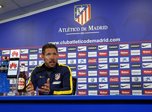 temporada 13/14. rueda de prensa de Simeone en el estadio Vicente Calderón