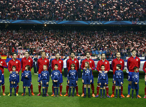 temporada 13/14. Partido Champions League. Atlético de Madrid-AC Milan. Once titular